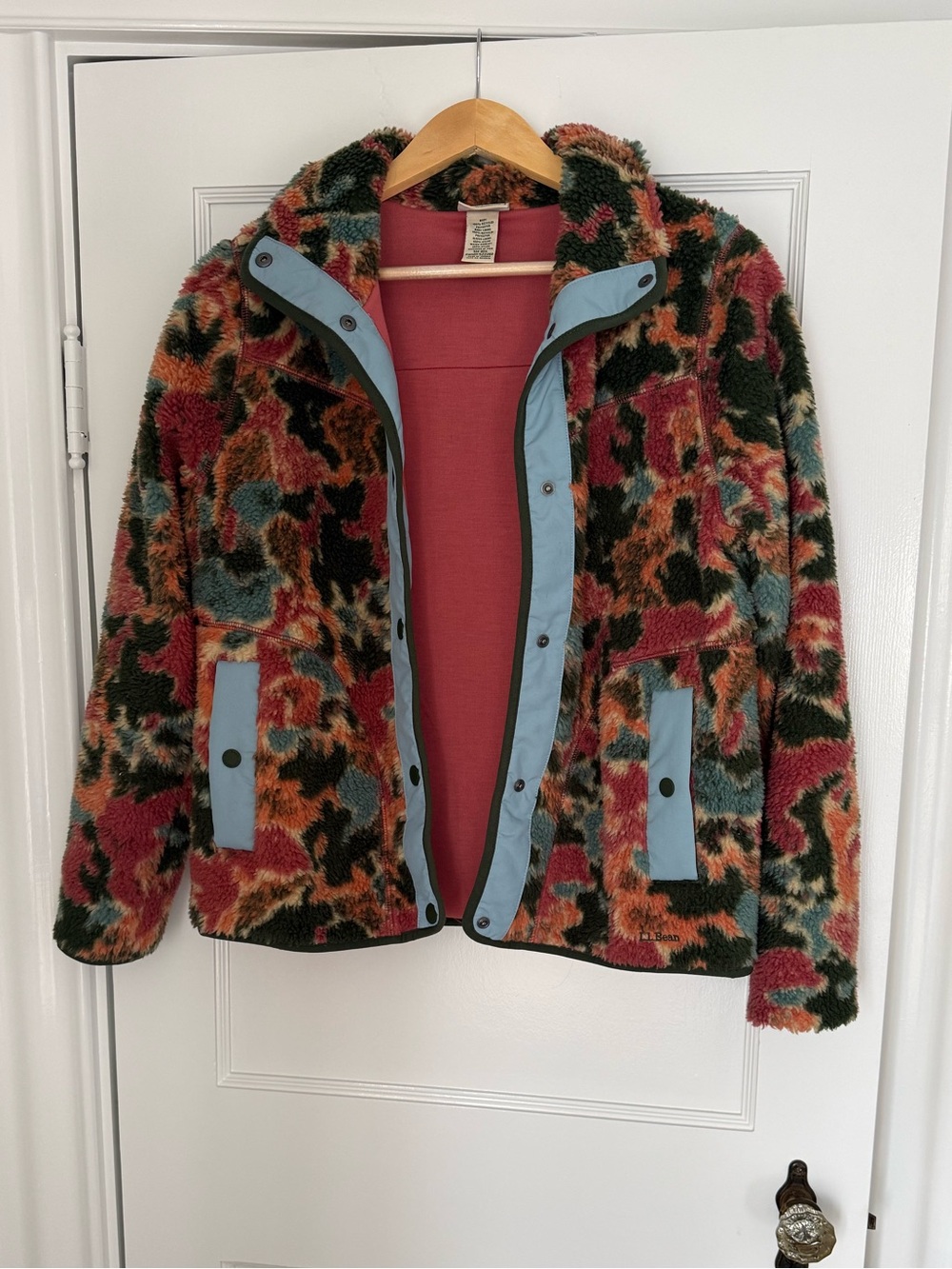 Multicolor Fleece Snap-Front Jacket